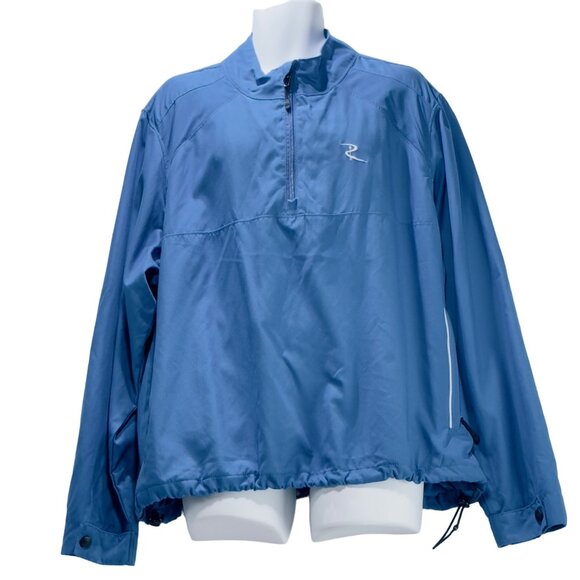 WP GOLF WEATHERPROOF Men's Blue Shacket Poly Half Zip Front Zip Pockets Size XXL - Picture 1 of 6